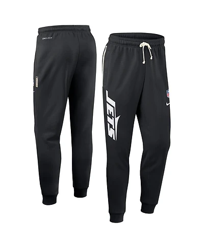 Nike Men's Black New York Jets Sideline Ground Game Performance Taper Pants