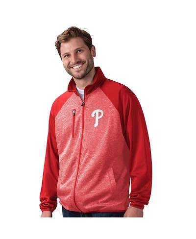 G-iii Sports by Carl Banks Men's Red Philadelphia Phillies Runners Raglan Full-Zip Track Jacket