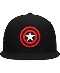 Lids Big Boys and Girls Black Captain America Marvel 60th Anniversary Snapback Hat