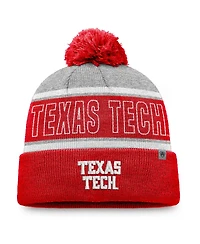 Top of the World Men's Red Texas Tech Red Raiders Two-Tone Cuffed Pom with Knit Hat
