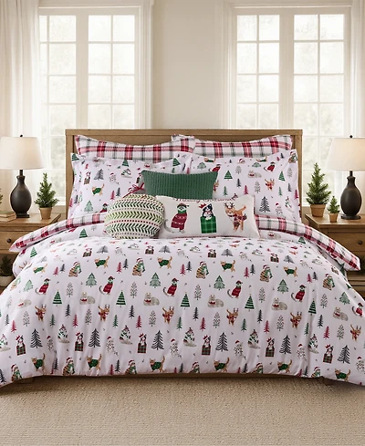Levtex Home Meowy Christmas Reversible -Pc. Duvet Cover Set