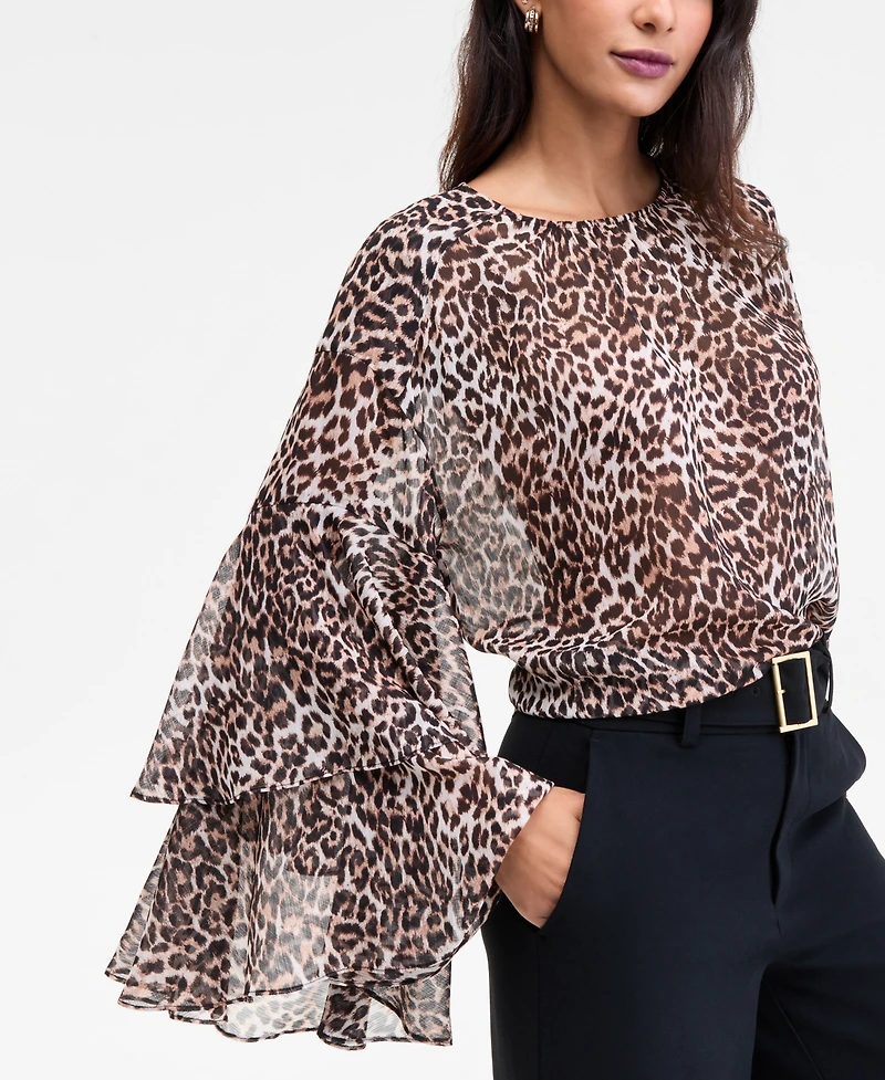 I.n.c. International Concepts Petite Ruffled-Sleeve Blouse, Macy's Exclusive