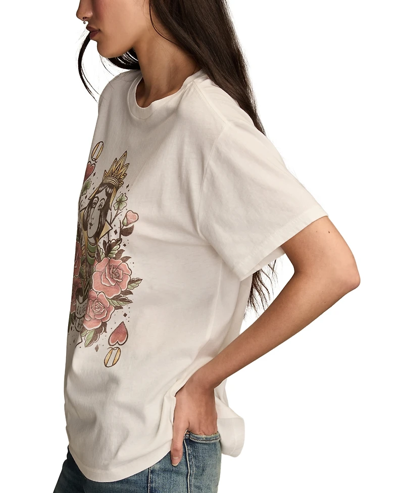 Lucky Brand Women's Tattoo Queen Classic Crew Neck T-shirt
