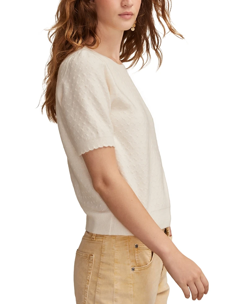 Lucky Brand Women's Cloud Soft Puff Sleeve Sweater T-shirt