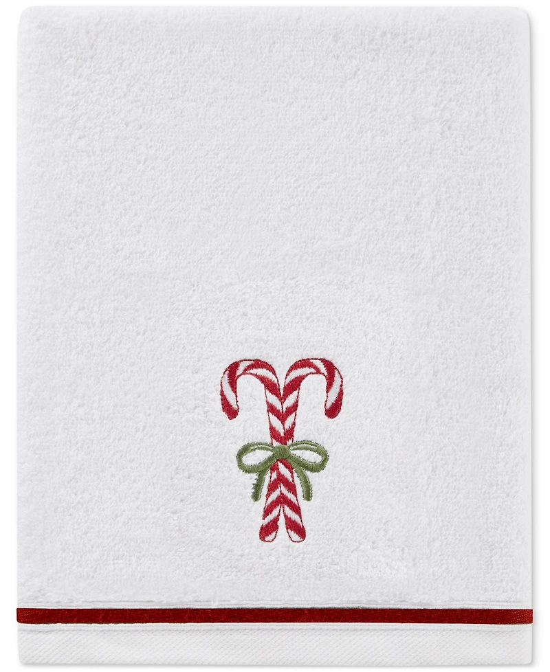 Decor Studio Holiday Candy Canes Turkish Cotton 2-Pc. Hand Towel Set, 16" x 28"
