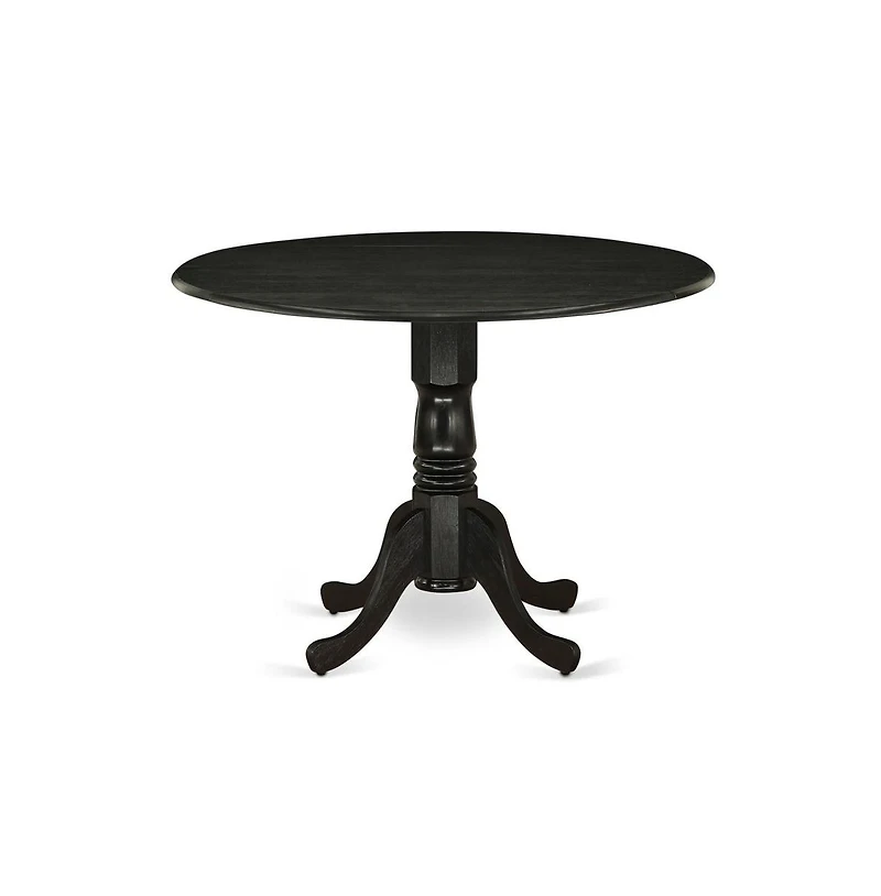 East West Furniture Dining Room Set Wirebrushed Black