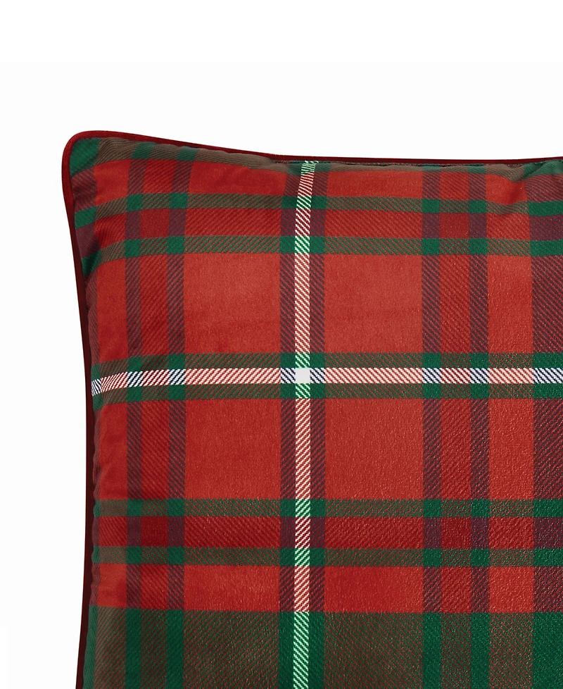 Truly Soft Red Plaid Decorative Pillow, 18" x 18"