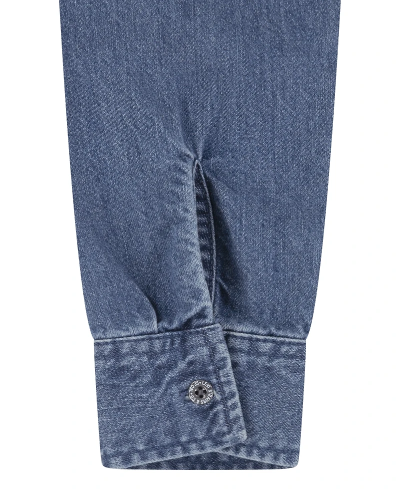 Levi's Big Boys Logo Western Denim Twill Long Sleeve Shirt