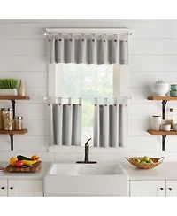 Elrene Home Fashions Tucker Solid Button Window Kitchen Valance