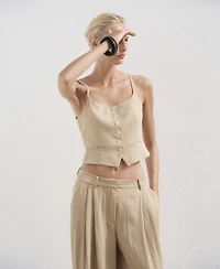 Mango Women's Straight Mid-Rise Suit Pants