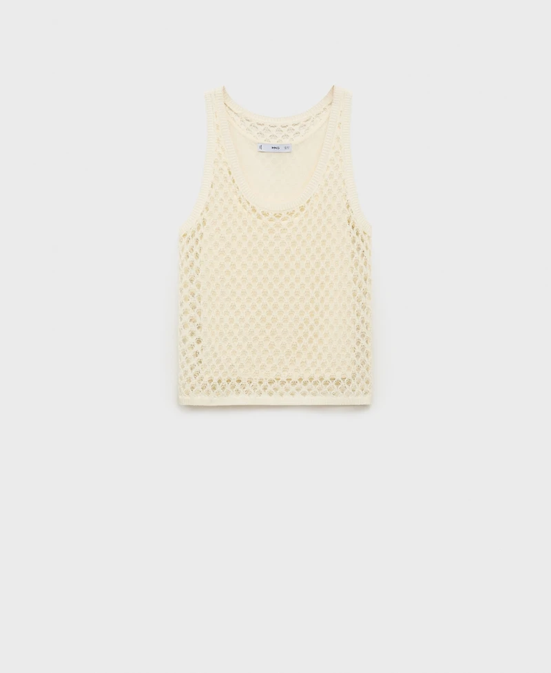 Mango Women's Straps Crochet Top
