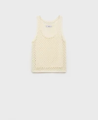 Mango Women's Straps Crochet Top