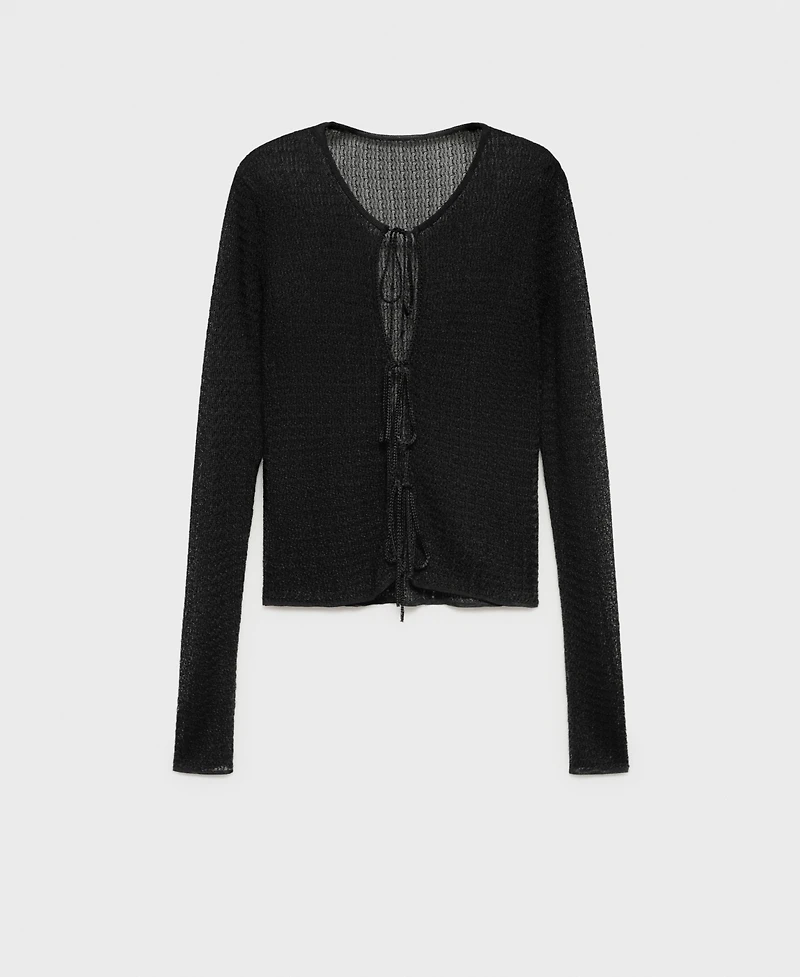 Mango Women's Ties Knitted Cardigan