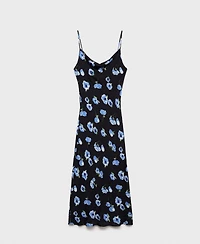 Mango Women's Draped Neckline Long Dress
