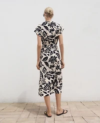 Mango Women's Floral Print Shirt Dress