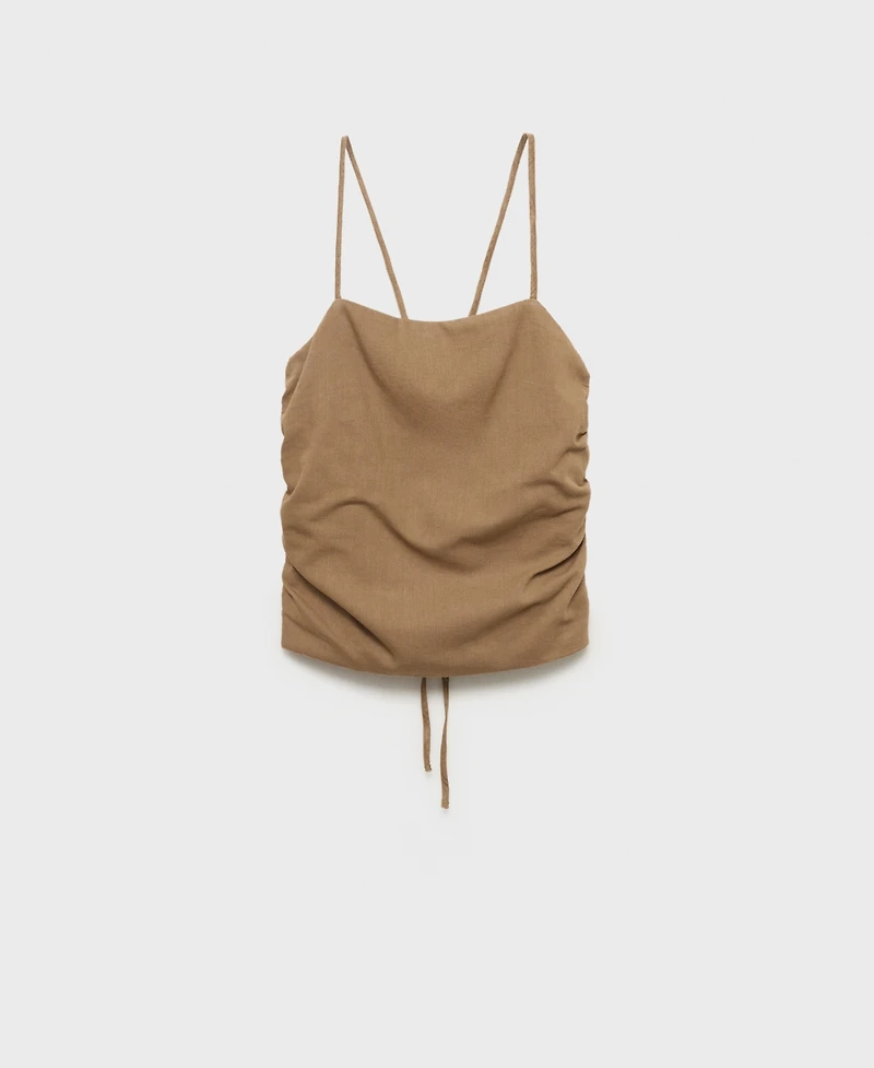 Mango Women's Open-Back Cotton Top