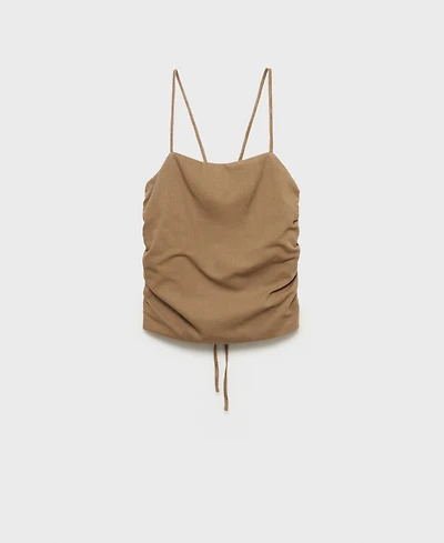 Mango Women's Open-Back Cotton Top
