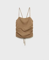 Mango Women's Open-Back Cotton Top