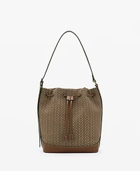 Mango Women's Printed Logo Bucket Bag