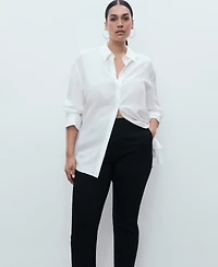 Mango Women's Straight-Cut Crop Pants