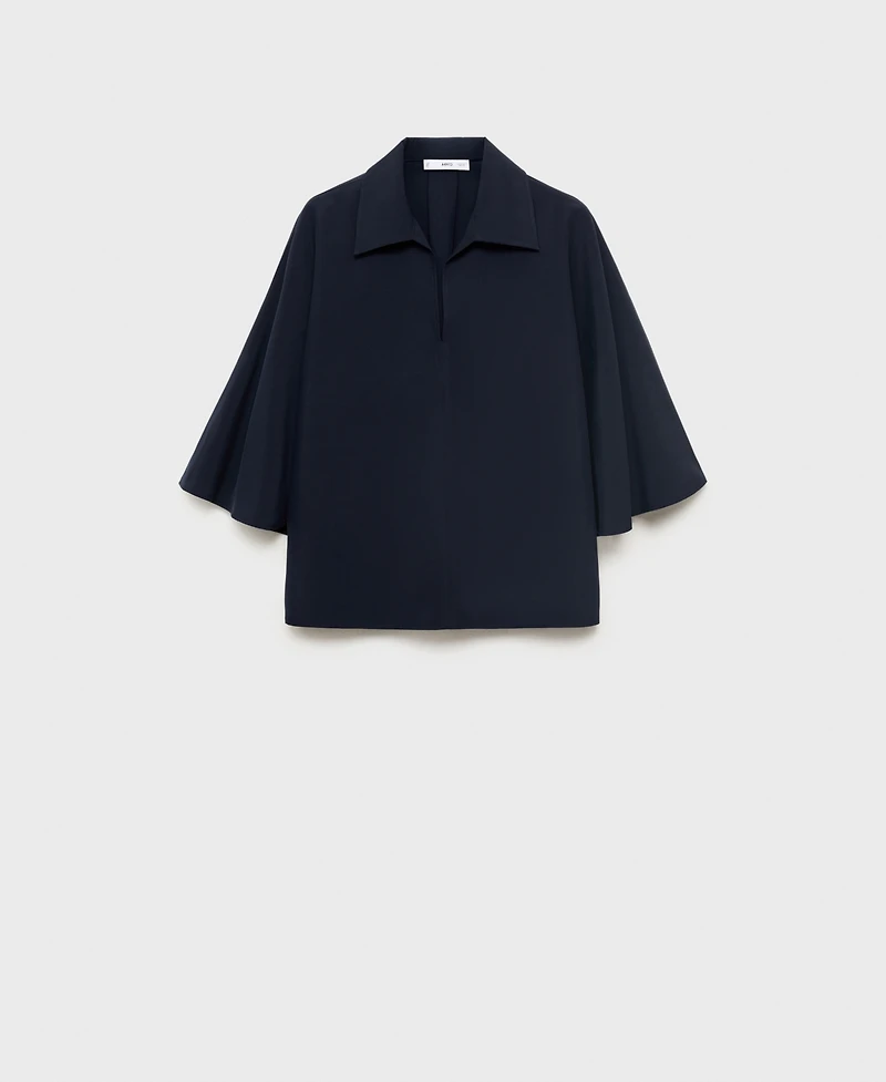 Mango Women's Oversized Three-Quarter Sleeve Shirt