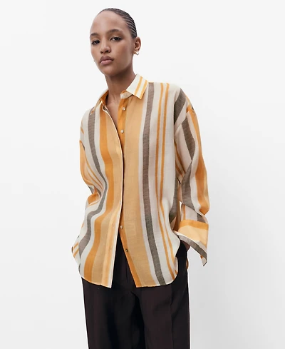 Mango Women's Striped Lyocell Shirt