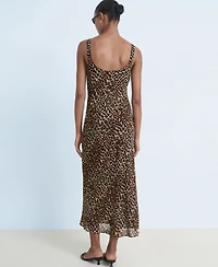 Mango Women's Animal-Print Midi-Dress