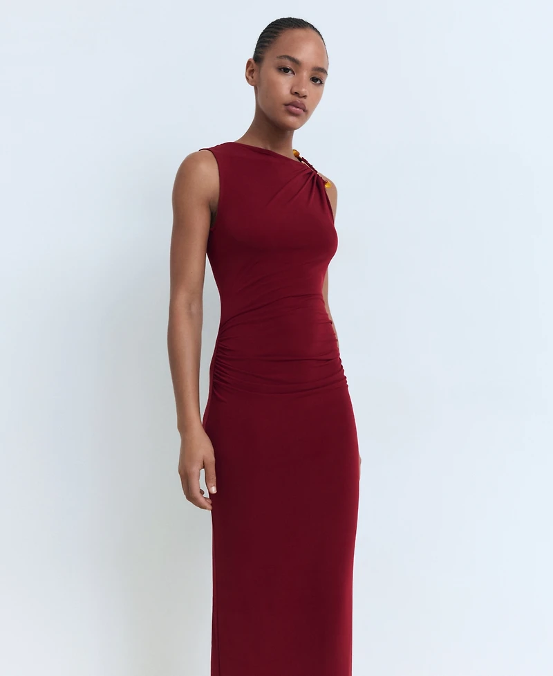 Mango Women's Jewel Detail Midi Dress