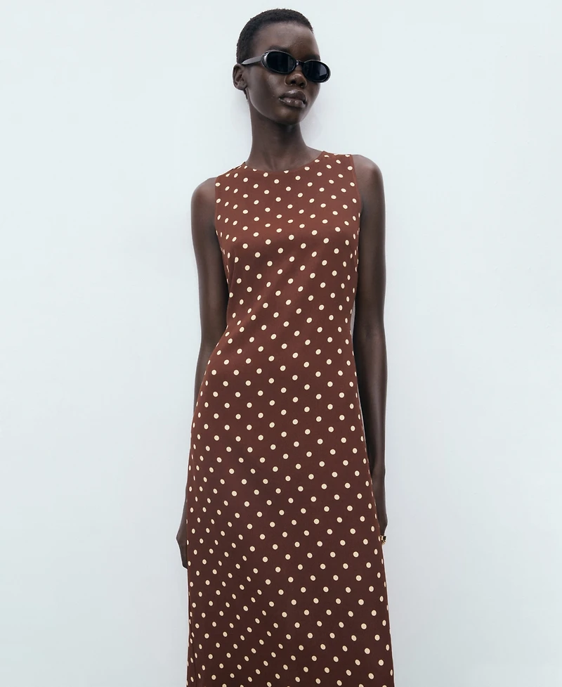 Mango Women's Polka Dot Midi Dress