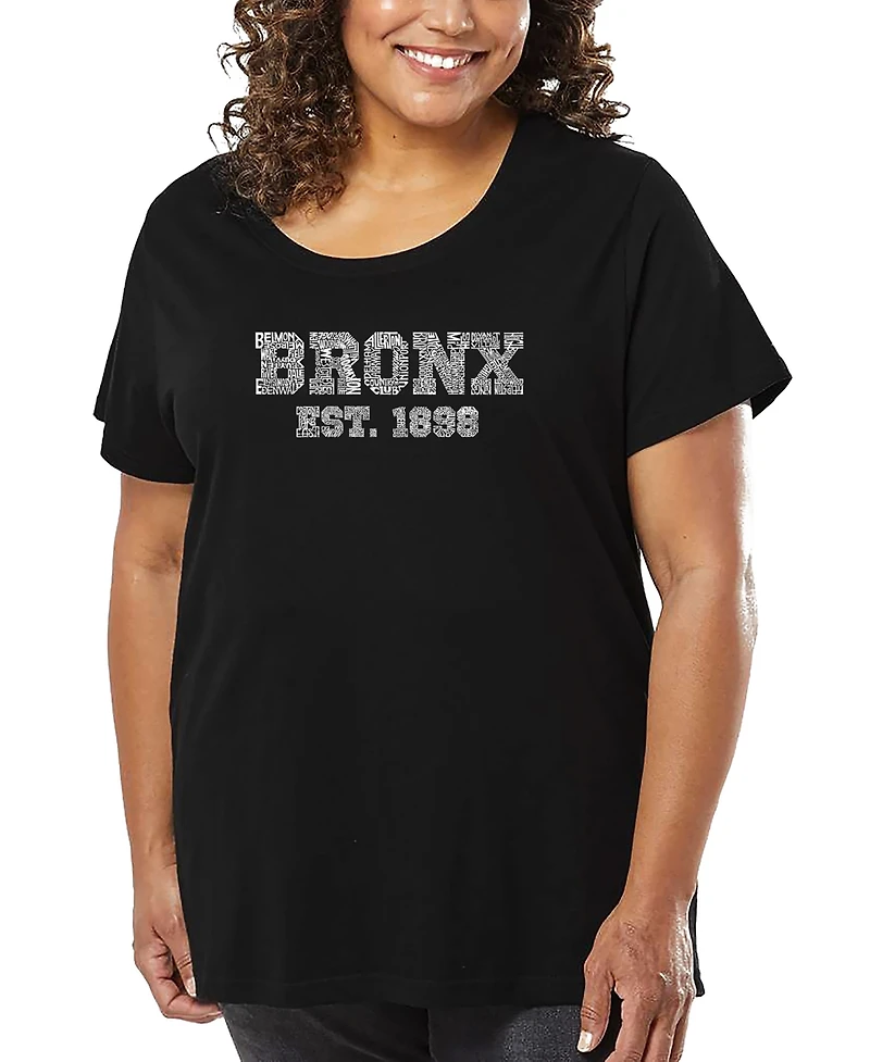 La Pop Art Plus Popular Neighborhoods Bronx Word T-Shirt