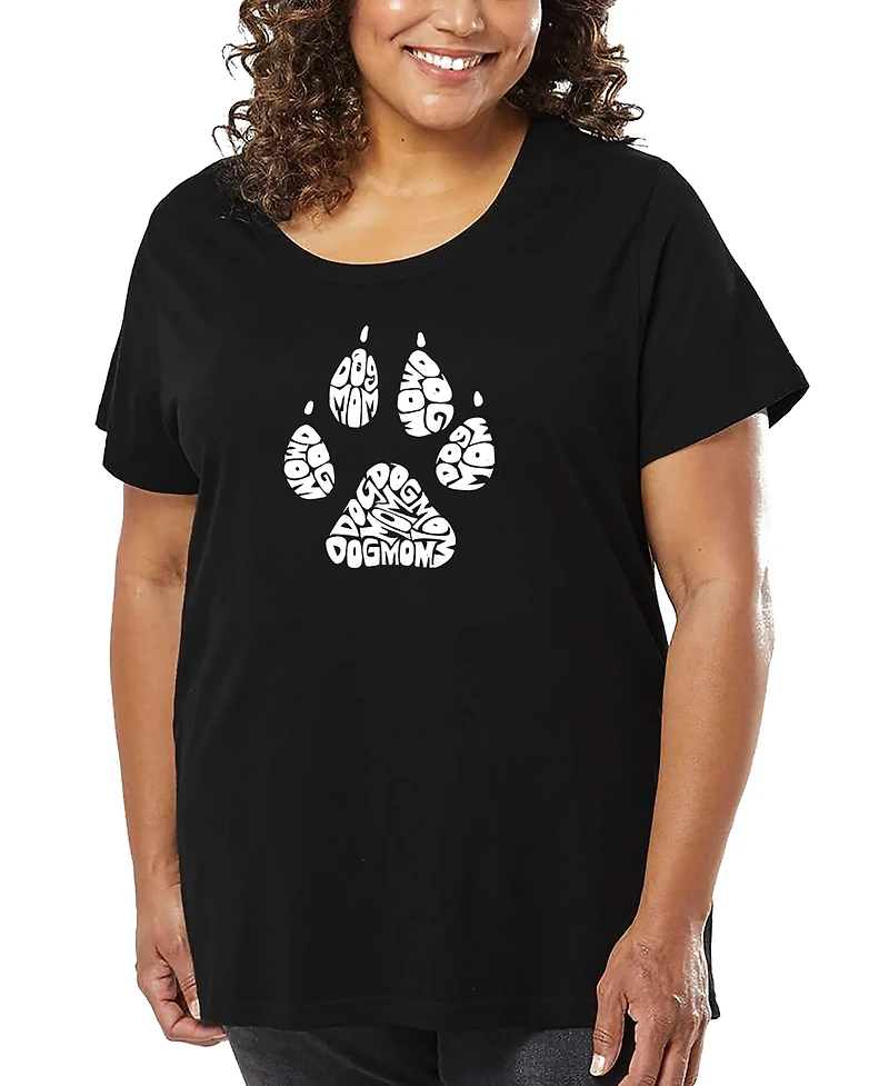 La Pop Art Plus Dog Mom Word T-Shirt