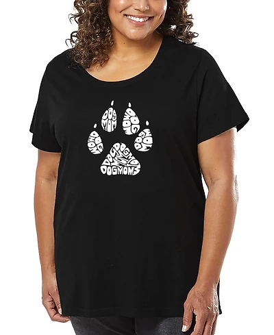 La Pop Art Plus Dog Mom Word T-Shirt