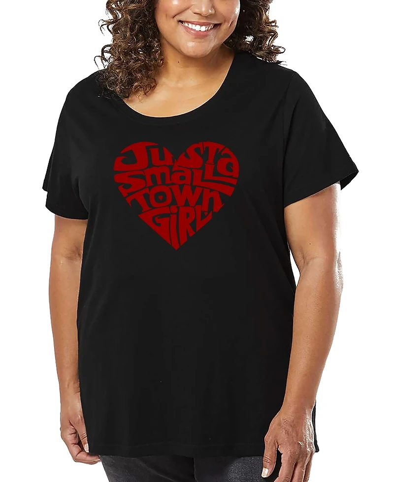 La Pop Art Plus Just A Small Town Girl Word T-Shirt