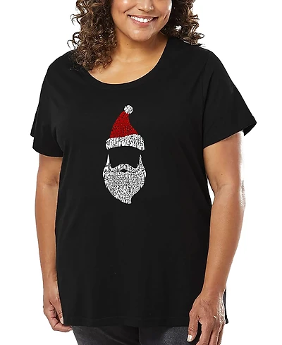 La Pop Art Plus Santa Claus Word T-Shirt