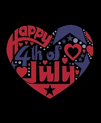 La Pop Art Plus July 4th Heart Word T-Shirt