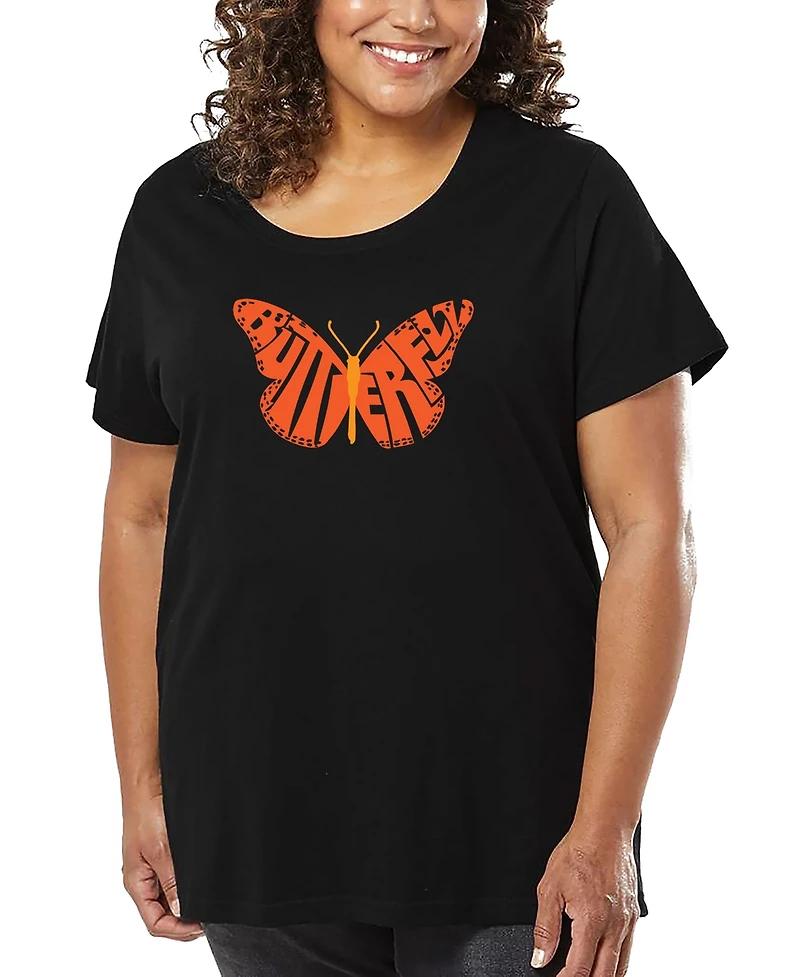La Pop Art Plus Butterfly Word T-Shirt