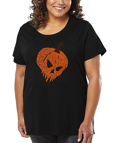 La Pop Art Plus Evil Pumpkin Word T-Shirt