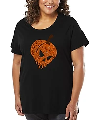 La Pop Art Plus Evil Pumpkin Word T-Shirt