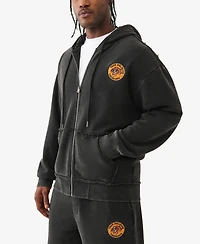 True Religion Men's Tiger Vintage Zip Up Sweatshirt