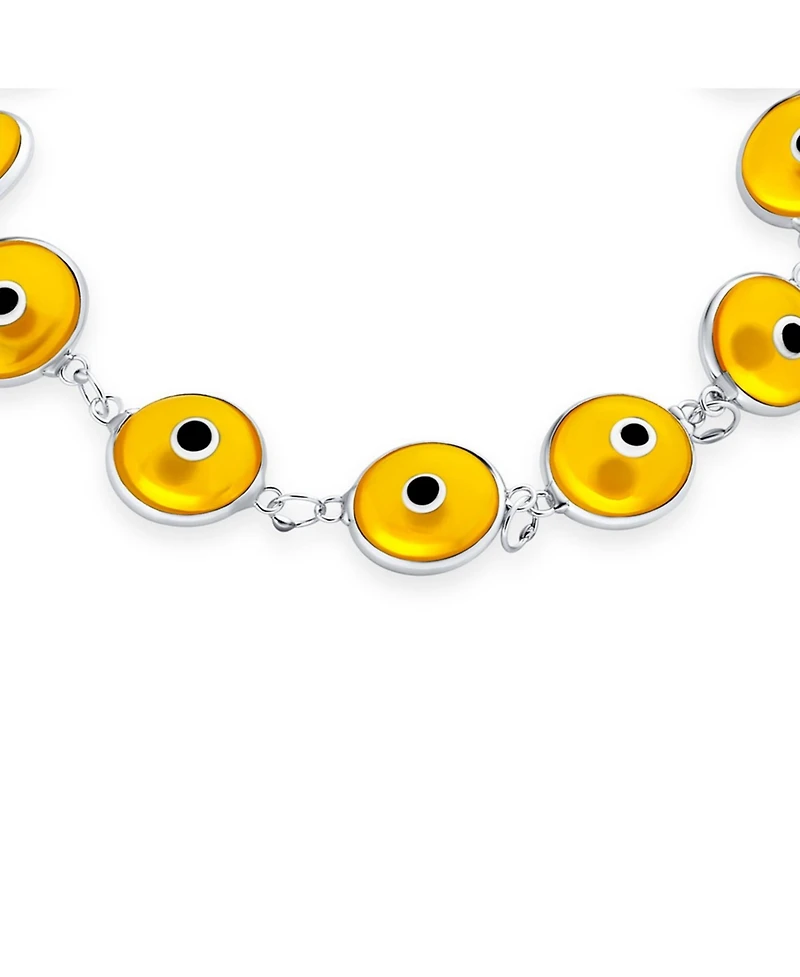 Bling Jewelry Multicolor Evil Eye Strand Bracelet in Sterling Silver