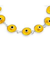 Bling Jewelry Multicolor Evil Eye Strand Bracelet in Sterling Silver