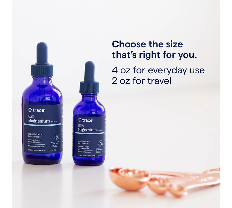 Trace Minerals Ionic Magnesium 400mg - Brain Health & Energy Support Supplement - Aids Immune Health - with Essential Minerals