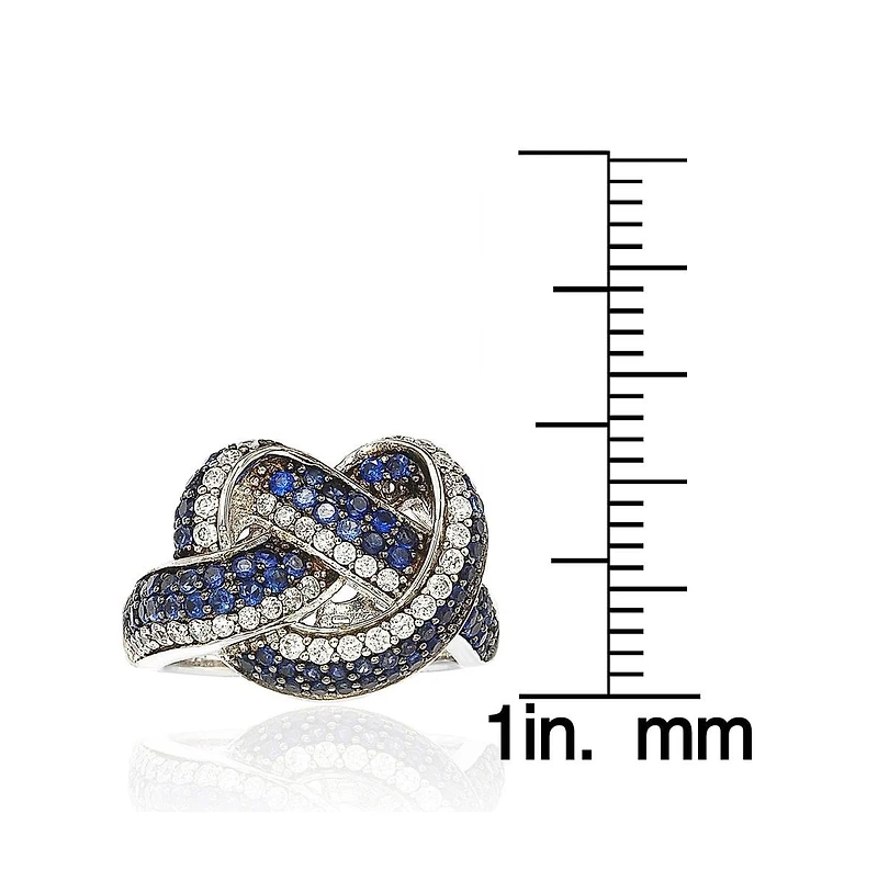 Suzy Levian New York Suzy Levian Sterling Silver & Created White Sapphire Pave Zig Zag Ring