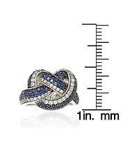 Suzy Levian New York Suzy Levian Sterling Silver & Created White Sapphire Pave Zig Zag Ring