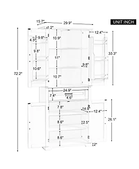 Casainc Bathroom Storage Cabinet with Doors and Drawer, Multiple Spaces, Adjustable Shelf