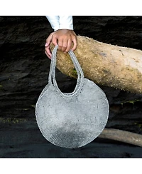 Brunna.co Sol Mesh Wire Tote Bag in Silver