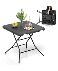 Costway 31.5" Square Folding Table Indoor Outdoor Foldable Plastic Table