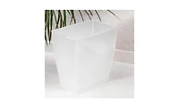 mDesign Small Rectangular Bathroom Trash Cans - Set of 4 - Frost - Made in Usa