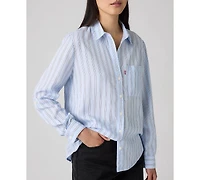 Levi's Women's Plus Darlene Chikee Stripe Chambray Shirt