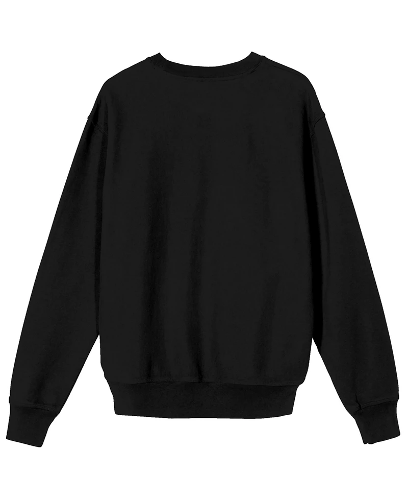 Pabst Blue Ribbon Men's Grim Reaper Enjoying a Beer Adult Black Crew Neck Sweatshirt-3XL